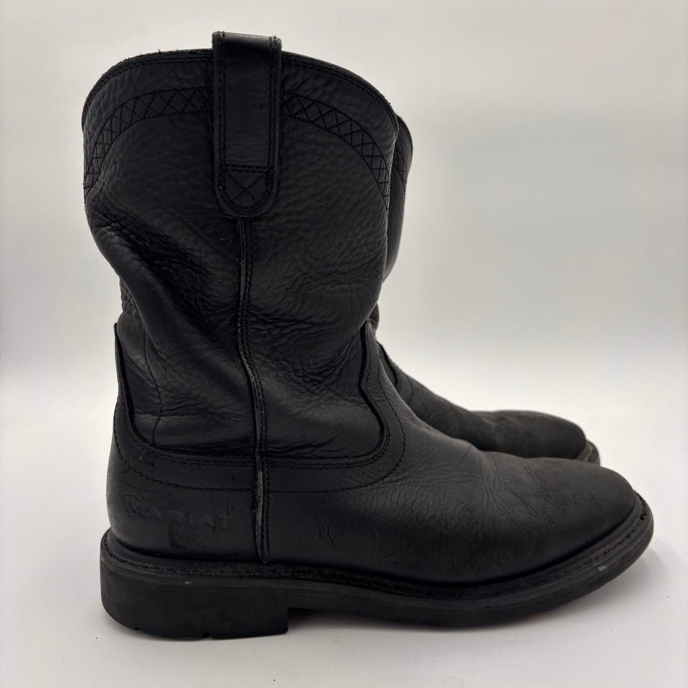 Ariat Work Boots Mens 10EE Black Good Leather Roper EH ASTM F2892-18 10002422